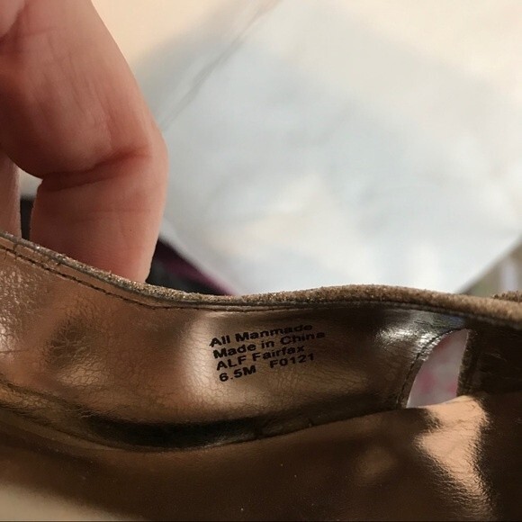 ALFANI Gold Glitter Open Toed Criss-Cross Heels Size 6.5 Peep Toe 4" Heels - Picture 8 of 8